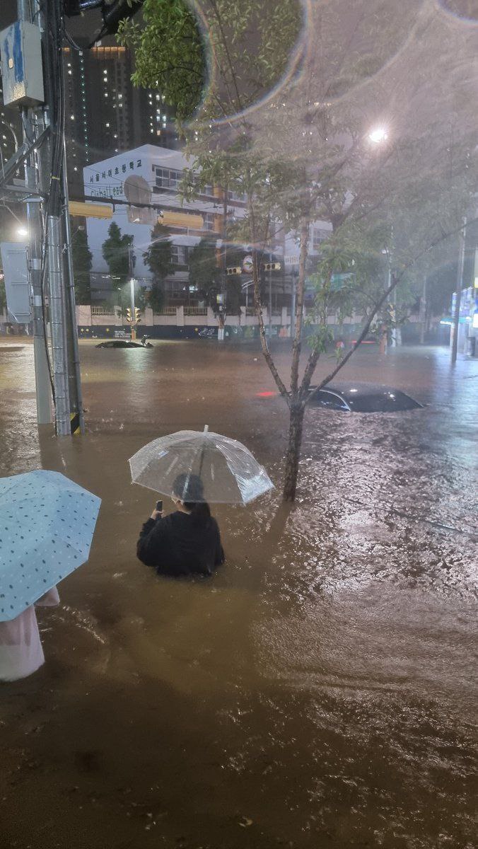بارش باران سیل‌ آسا در کره جنوبی