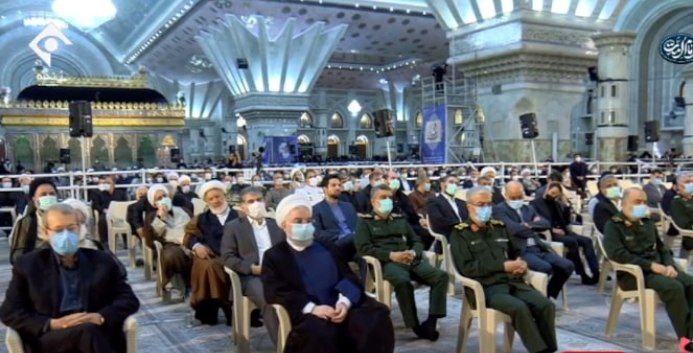حسن روحانی و علی لاریجانی در مراسم ارتحال امام (ره) + عکس