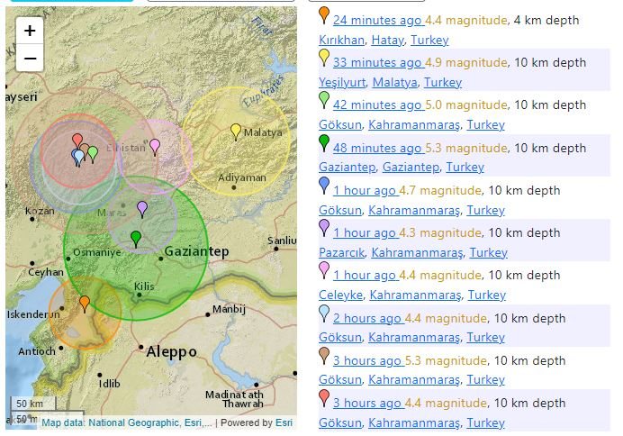 ۷ زلزله جدید در جنوب ترکیه فقط طی ۱ ساعت